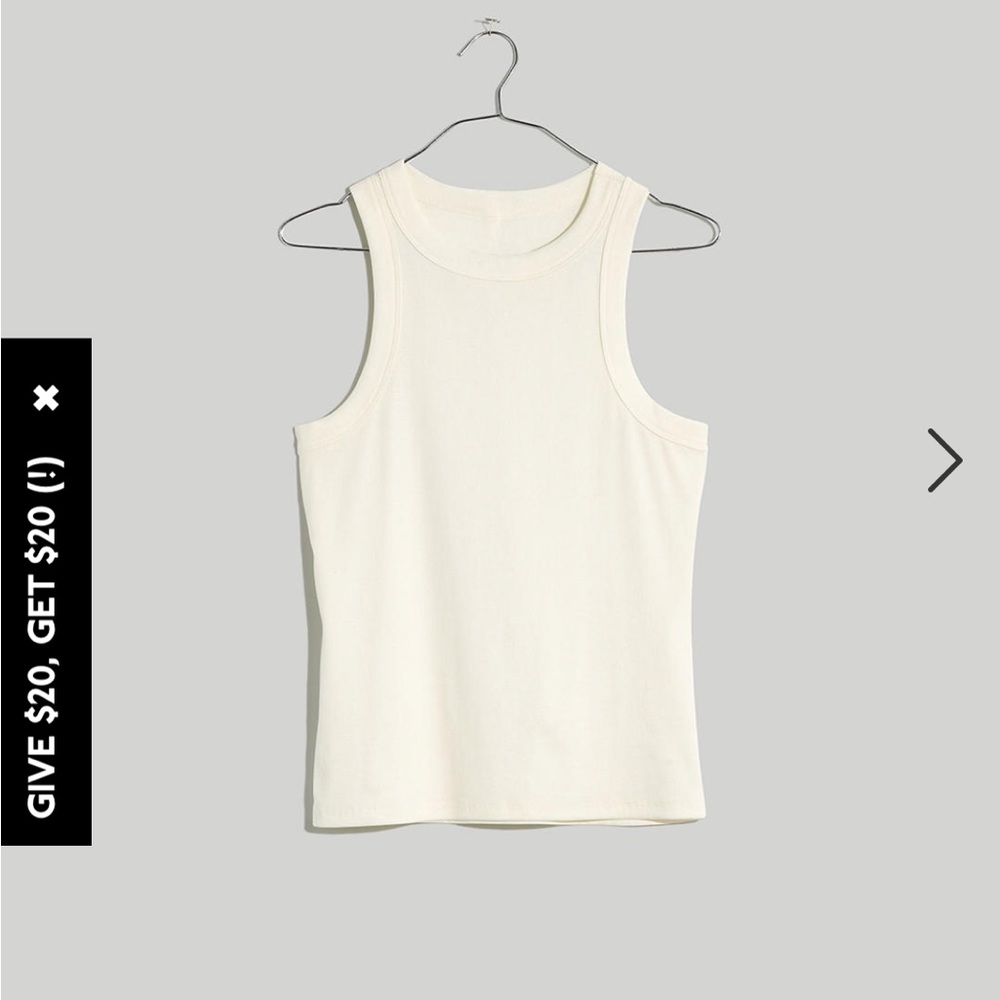 NWT Madewell Brightside Tank Top (white/cream) (size large)